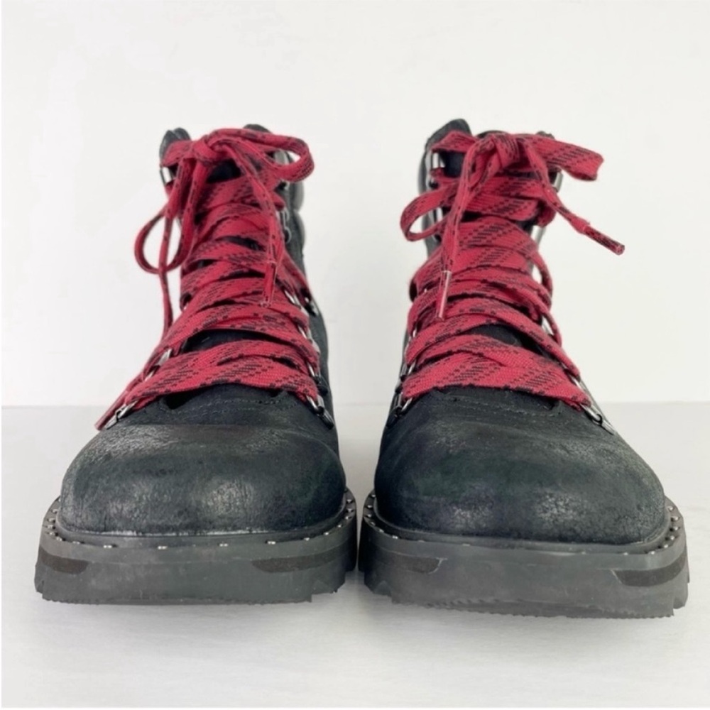 Sorel Lennox Hiker Black Waterproof Leather Bikercore Moto Ankle Boot - Picture 2 of 12